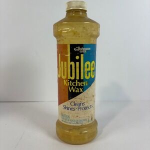 Vintage Johnson Wax‎ Jubilee Kitchen Wax Bottle Full Collectible Retro Decor